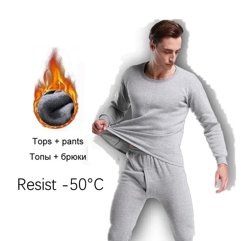 Men's Fleece-Lined Thermal Set - Winter Comfort	