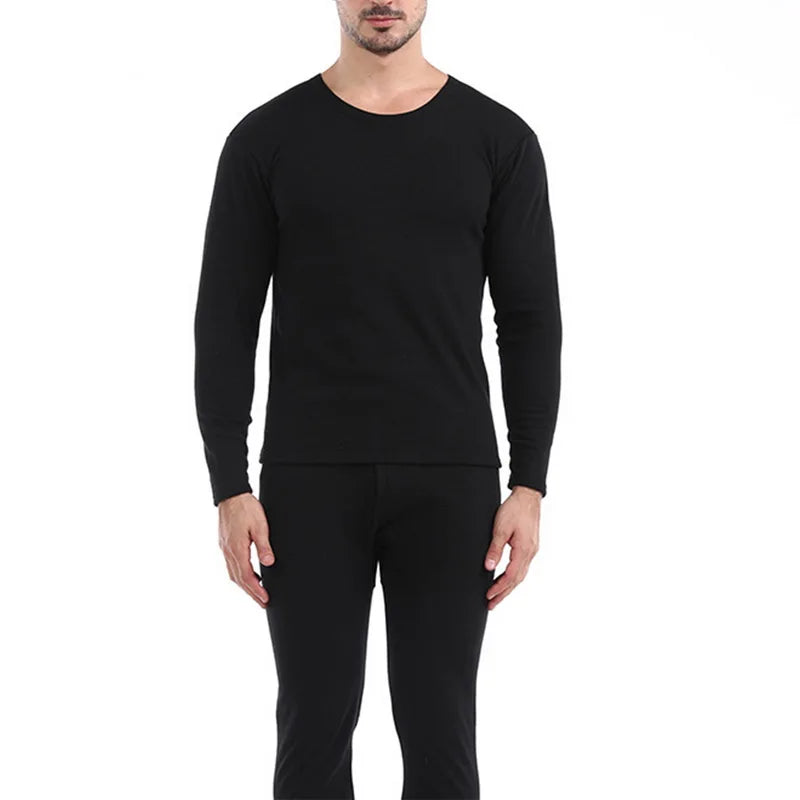 Men's Fleece-Lined Thermal Set Sleepwear Winter Loungewear | Chuzko.com