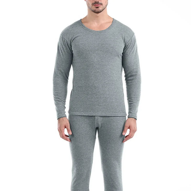 Men's Fleece-Lined Thermal Set Sleepwear Winter Loungewear | Chuzko.com