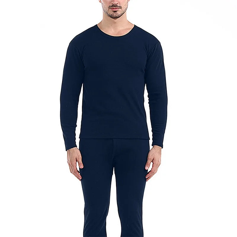 Men's Fleece-Lined Thermal Set Sleepwear Winter Loungewear | Chuzko.com