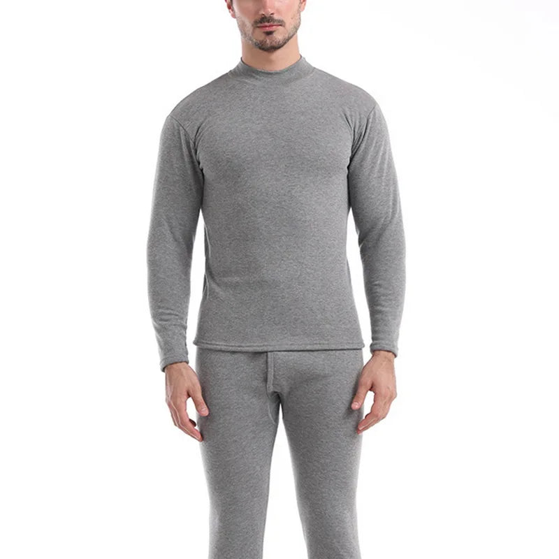 Men's Fleece-Lined Thermal Set Sleepwear Winter Loungewear | Chuzko.com