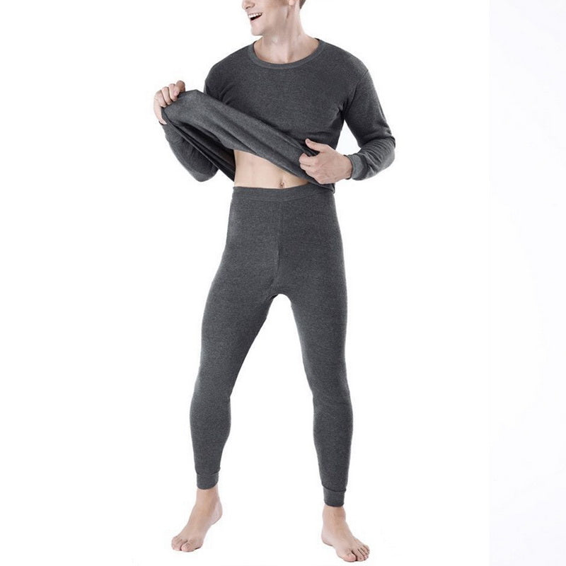 Men's Fleece-Lined Thermal Set Sleepwear Winter Loungewear | Chuzko.com