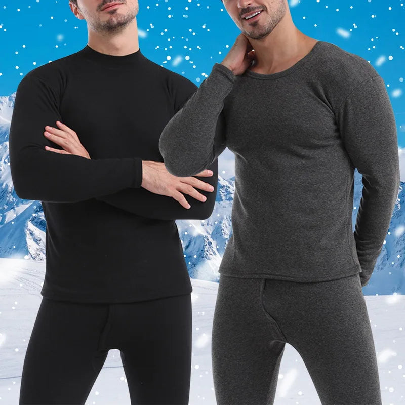 Men's Fleece-Lined Thermal Set Sleepwear Winter Loungewear | Chuzko.com