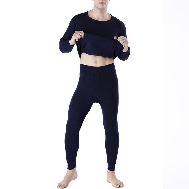 Men's Fleece-Lined Thermal Set Sleepwear Winter Loungewear | Chuzko.com