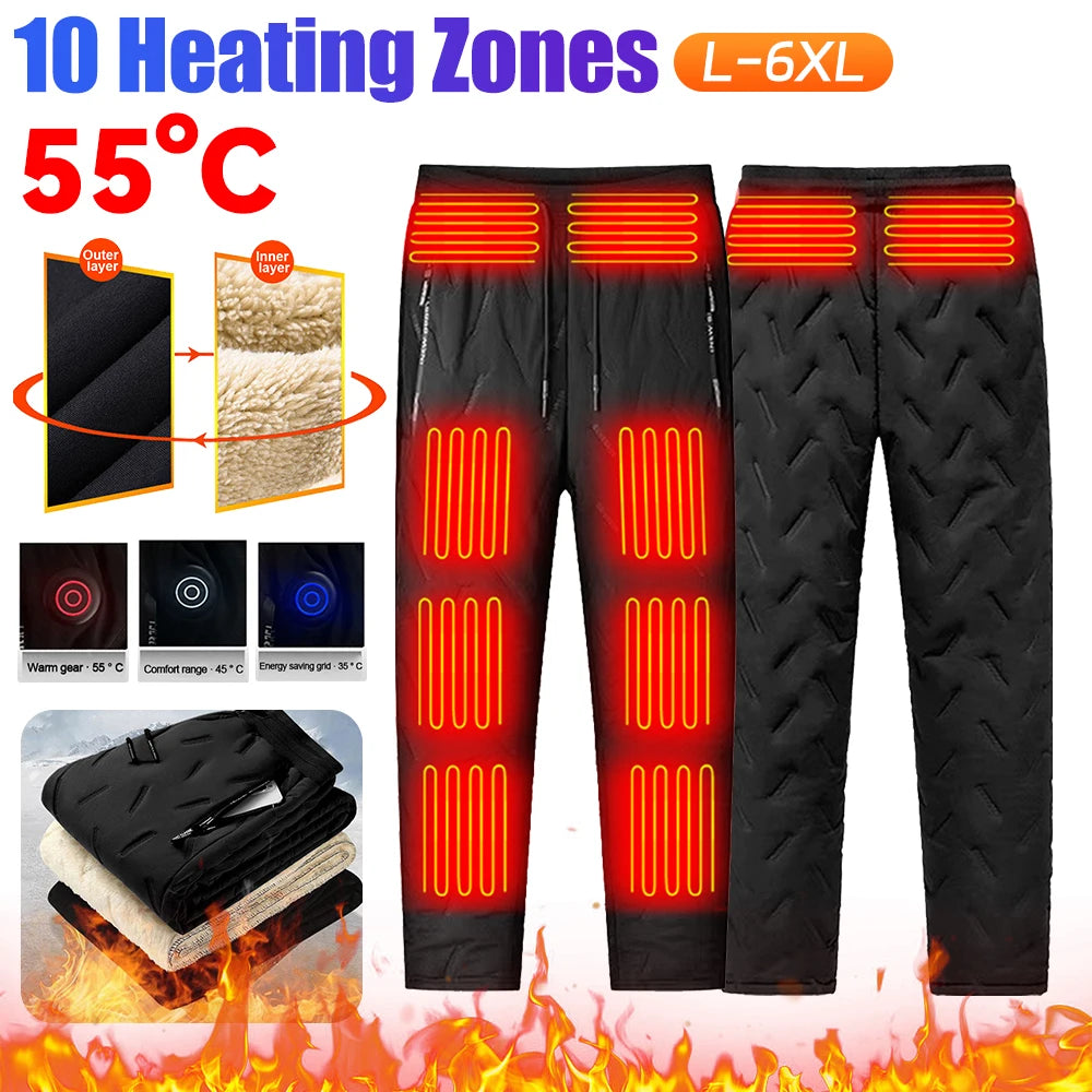 10-Zone Thermal Bottom Heated Pants USB-Heated Trousers Men Pants | Chuzko.com