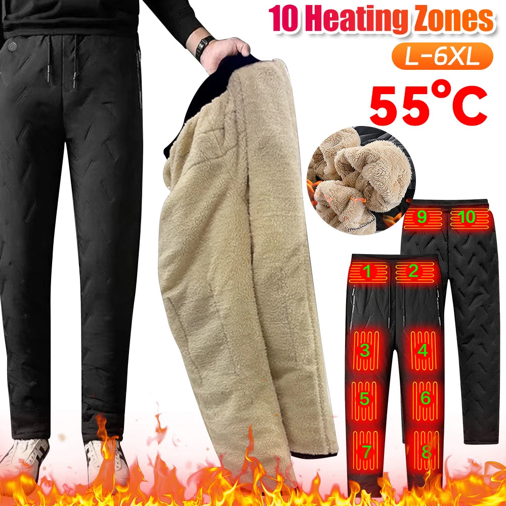 Men Pants 10-Zone Thermal Bottom Heated Pants USB-Heated Trousers