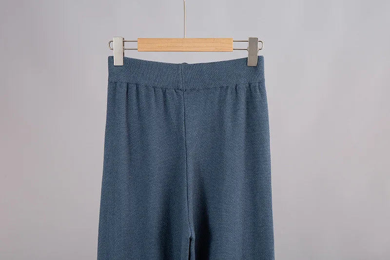 Cashmere Loungewear Winter Knit Set Loose Pants and Top Cashmere | Chuzko.com