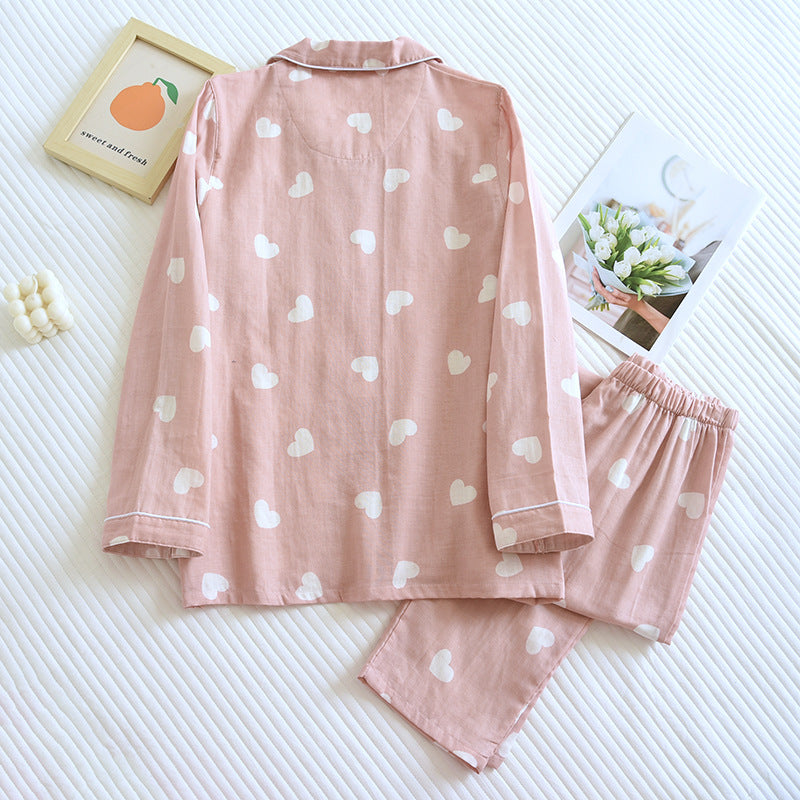 Cotton Pajamas for Women Heart Print Set Pajamas Set | Chuzko.com