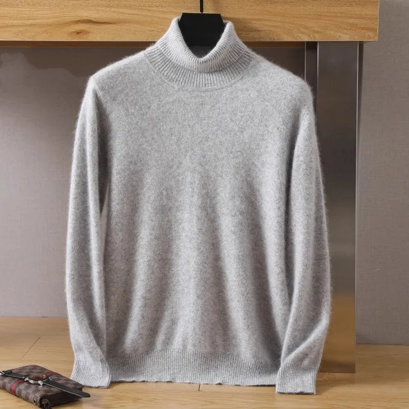 Mink Cashmere Turtleneck Sweater - Men Winter Essential Pullovers | Chuzko.com