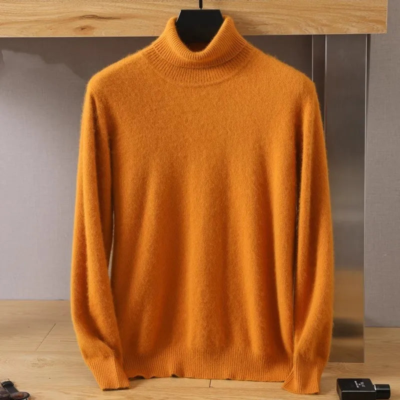 Mink Cashmere Turtleneck Sweater - Men Winter Essential Pullovers | Chuzko.com