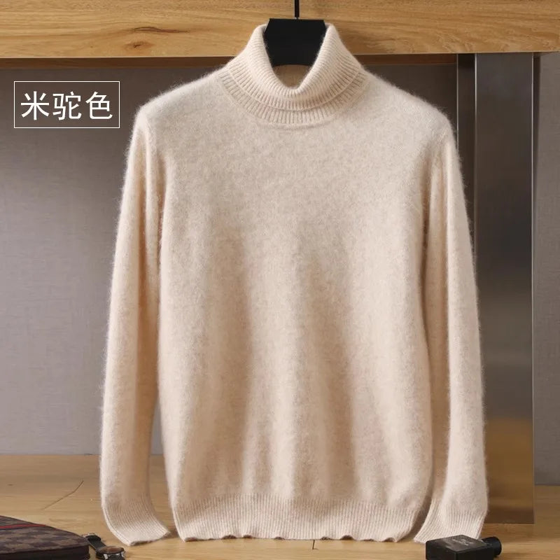 Mink Cashmere Turtleneck Sweater - Men Winter Essential Pullovers | Chuzko.com