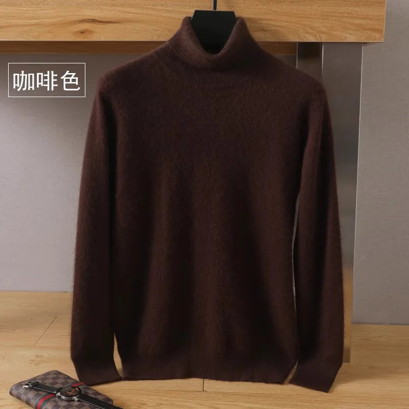 Mink Cashmere Turtleneck Sweater - Men Winter Essential Pullovers | Chuzko.com