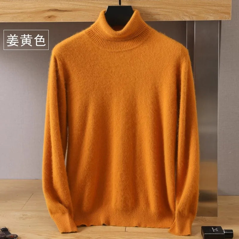 Mink Cashmere Turtleneck Sweater - Men Winter Essential Pullovers | Chuzko.com