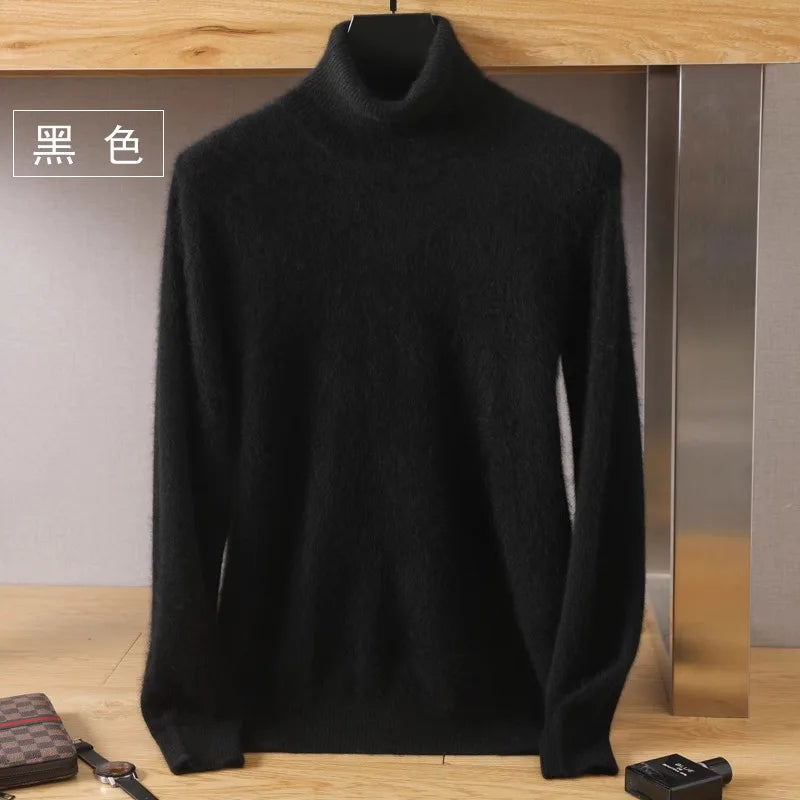 Mink Cashmere Turtleneck Sweater - Men Winter Essential Pullovers | Chuzko.com