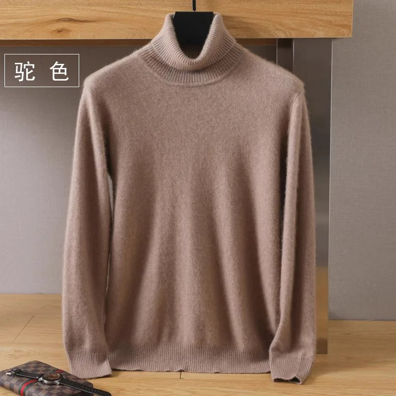 Mink Cashmere Turtleneck Sweater - Men Winter Essential Pullovers | Chuzko.com