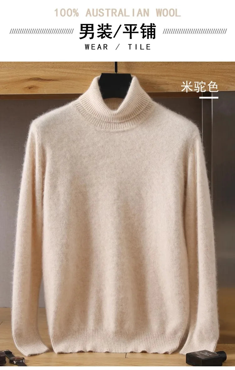 Mink Cashmere Turtleneck Sweater - Men Winter Essential Pullovers | Chuzko.com