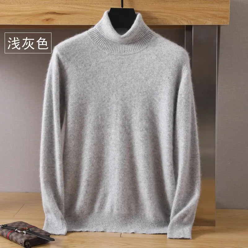 Mink Cashmere Turtleneck Sweater - Men Winter Essential Pullovers | Chuzko.com