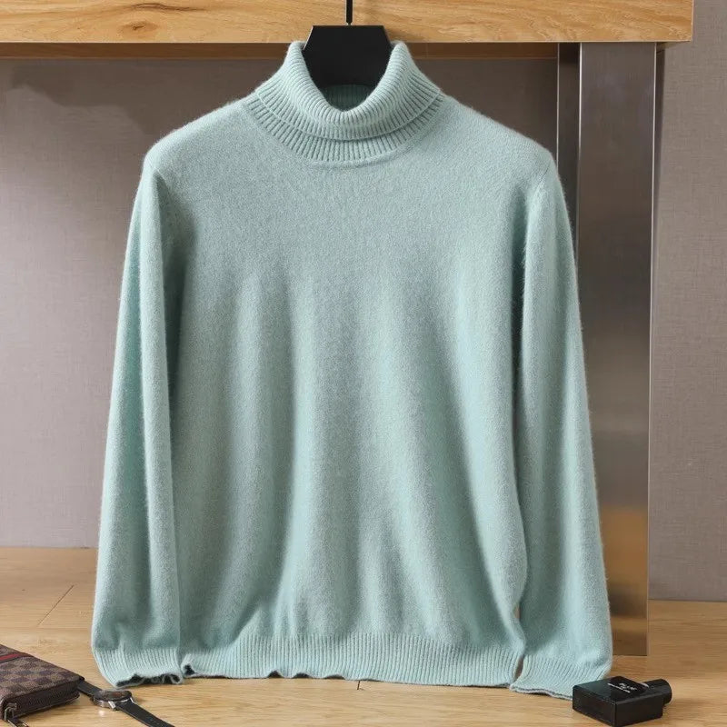 Mink Cashmere Turtleneck Sweater - Men Winter Essential Pullovers | Chuzko.com