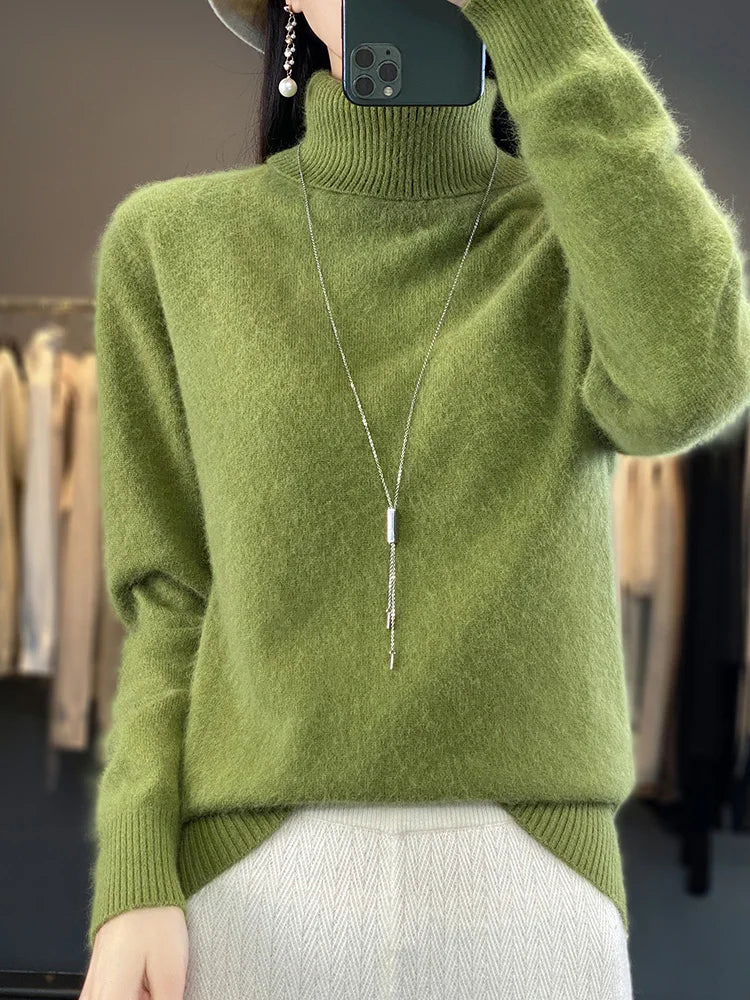 Fall/Winter Cashmere Sweater for Women Turtleneck Jumper Sweaters | Chuzko.com