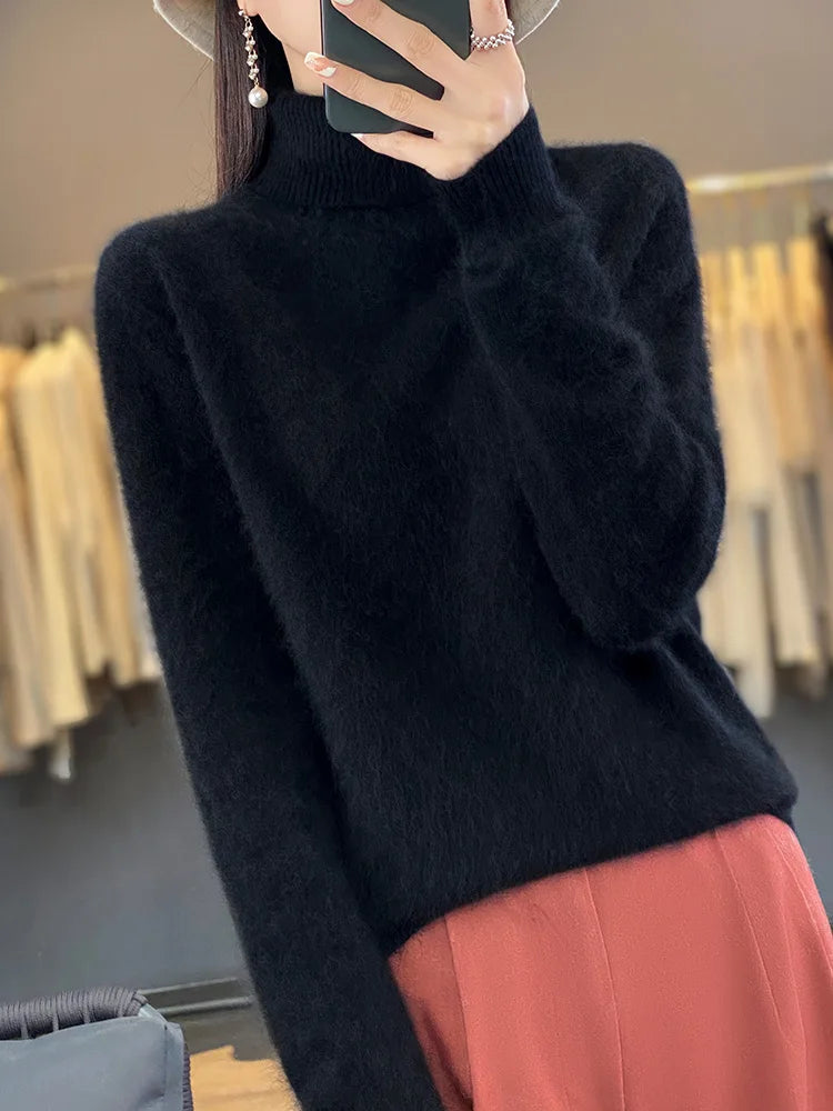 Fall/Winter Cashmere Sweater for Women Turtleneck Jumper Sweaters | Chuzko.com