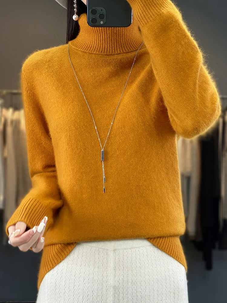 Fall/Winter Cashmere Sweater for Women Turtleneck Jumper Sweaters | Chuzko.com