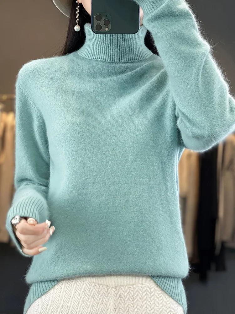 Fall/Winter Cashmere Sweater for Women Turtleneck Jumper Sweaters | Chuzko.com