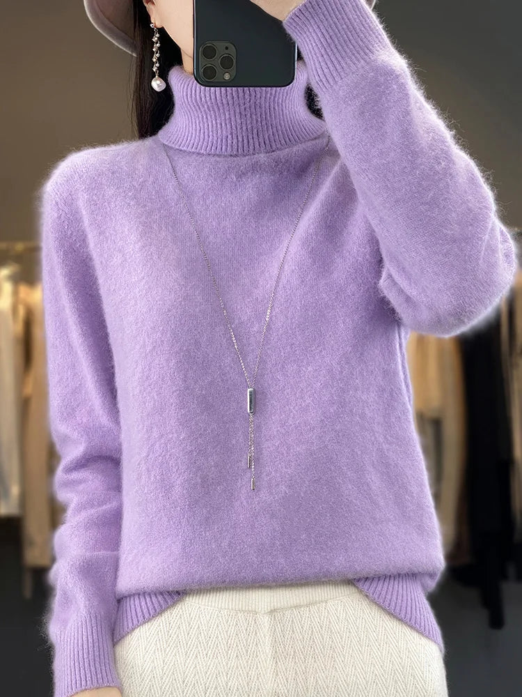 Fall/Winter Cashmere Sweater for Women Turtleneck Jumper Sweaters | Chuzko.com