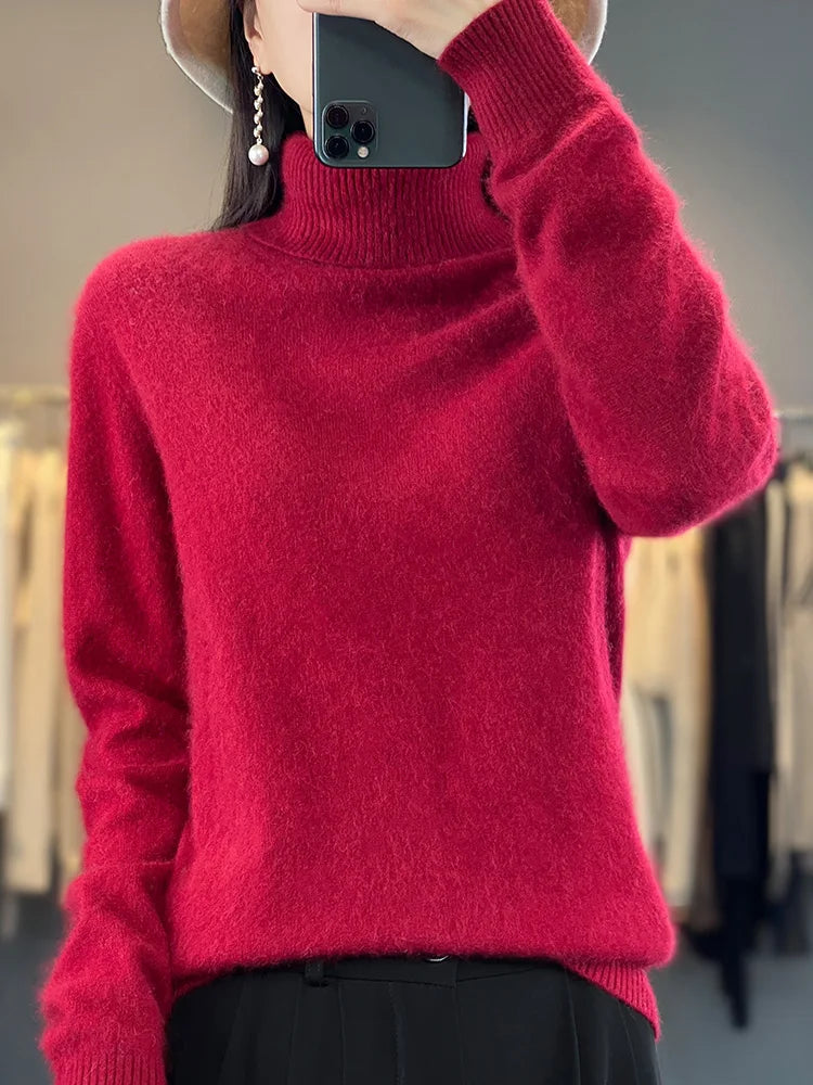 Fall/Winter Cashmere Sweater for Women Turtleneck Jumper Sweaters | Chuzko.com