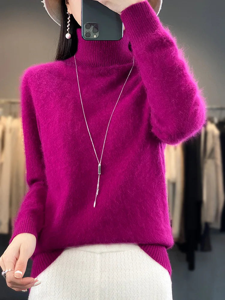 Fall/Winter Cashmere Sweater for Women Turtleneck Jumper Sweaters | Chuzko.com