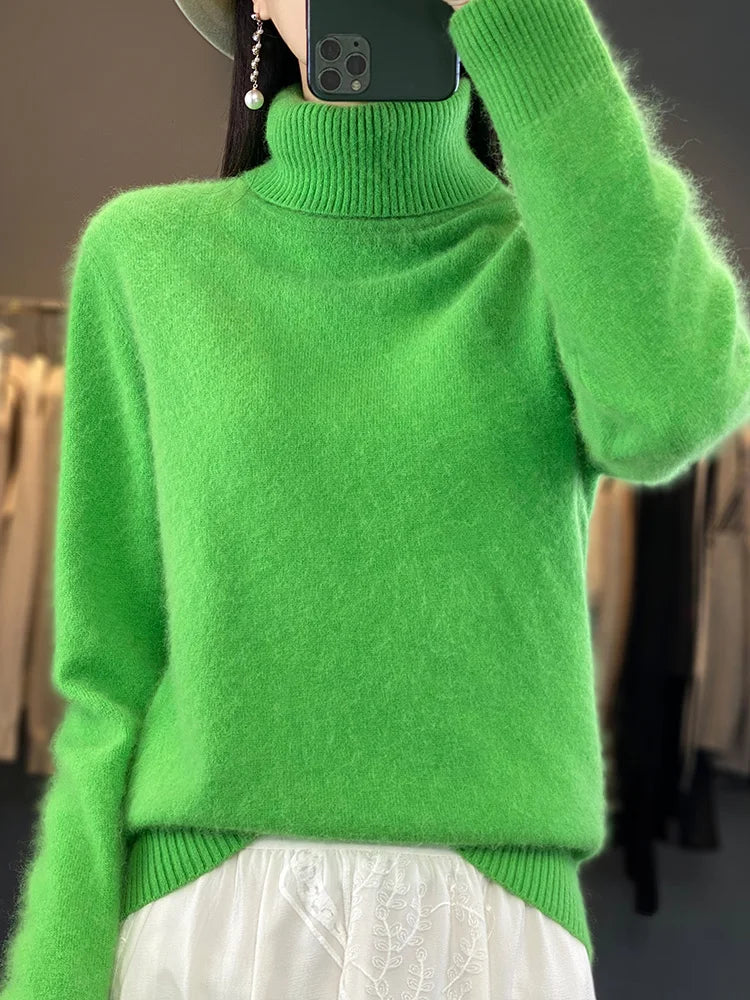 Fall/Winter Cashmere Sweater for Women Turtleneck Jumper Sweaters | Chuzko.com