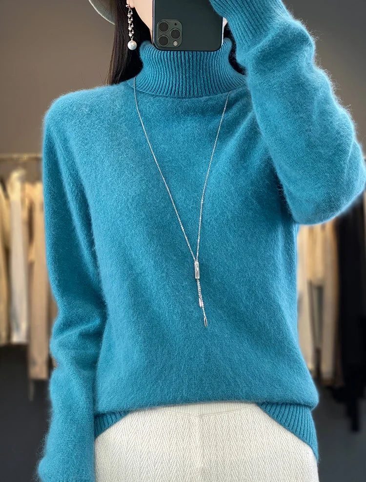 Fall/Winter Cashmere Sweater for Women Turtleneck Jumper Sweaters | Chuzko.com