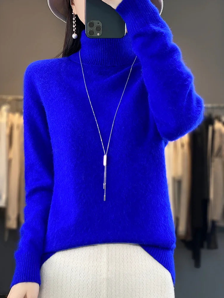 Fall/Winter Cashmere Sweater for Women Turtleneck Jumper Sweaters | Chuzko.com