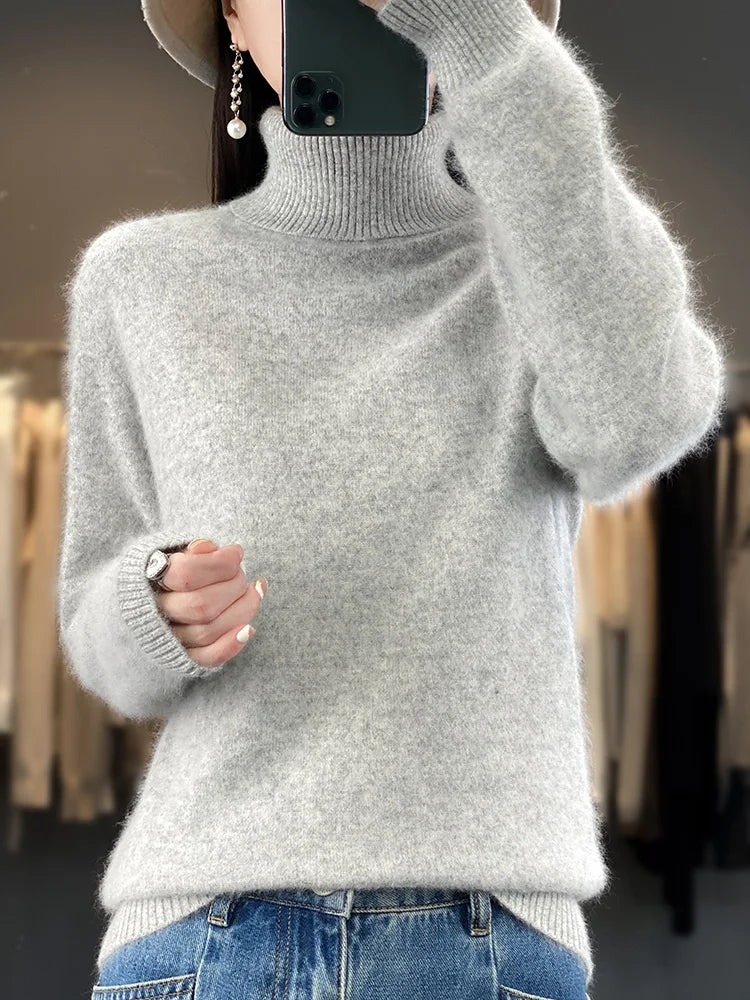 Fall/Winter Cashmere Sweater for Women Turtleneck Jumper Sweaters | Chuzko.com