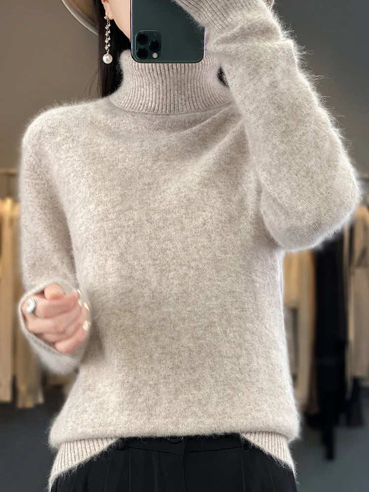 Fall/Winter Cashmere Sweater for Women Turtleneck Jumper Sweaters | Chuzko.com