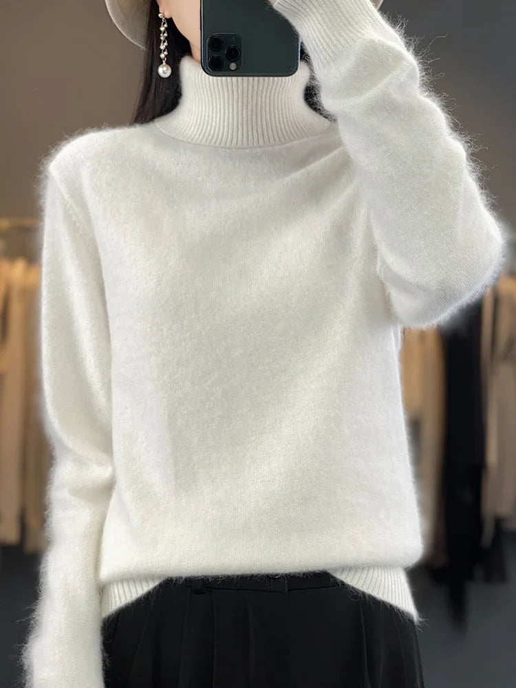 Fall/Winter Cashmere Sweater for Women Turtleneck Jumper Sweaters | Chuzko.com