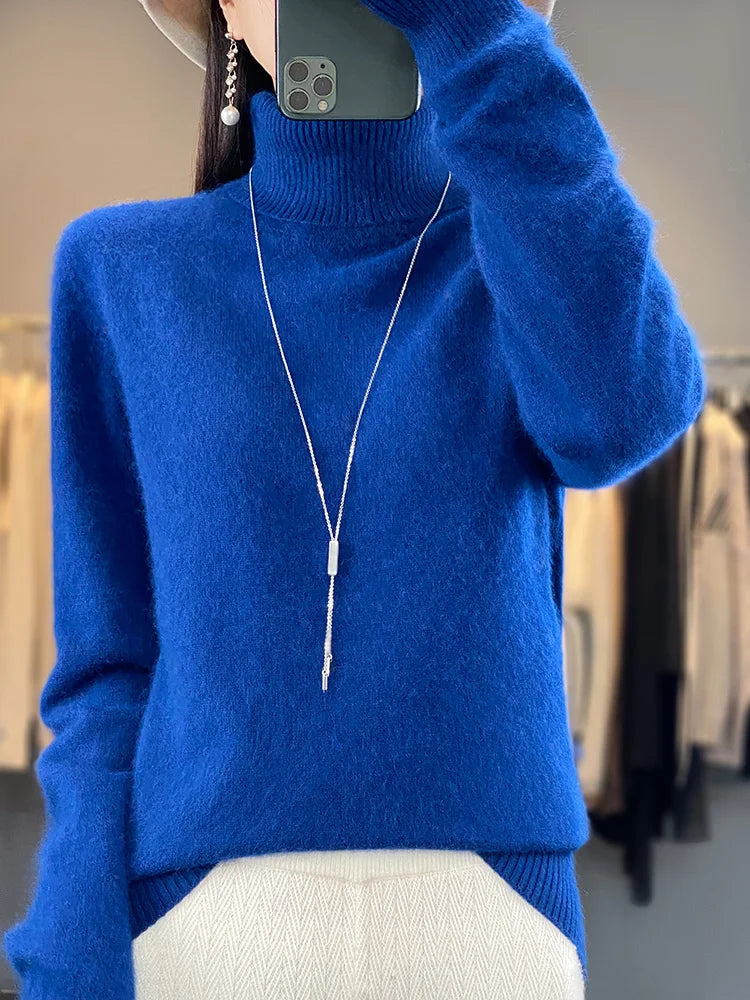 Fall/Winter Cashmere Sweater for Women Turtleneck Jumper Sweaters | Chuzko.com