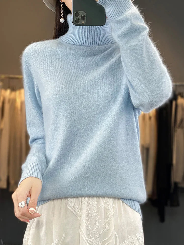 Fall/Winter Cashmere Sweater for Women Turtleneck Jumper Sweaters | Chuzko.com