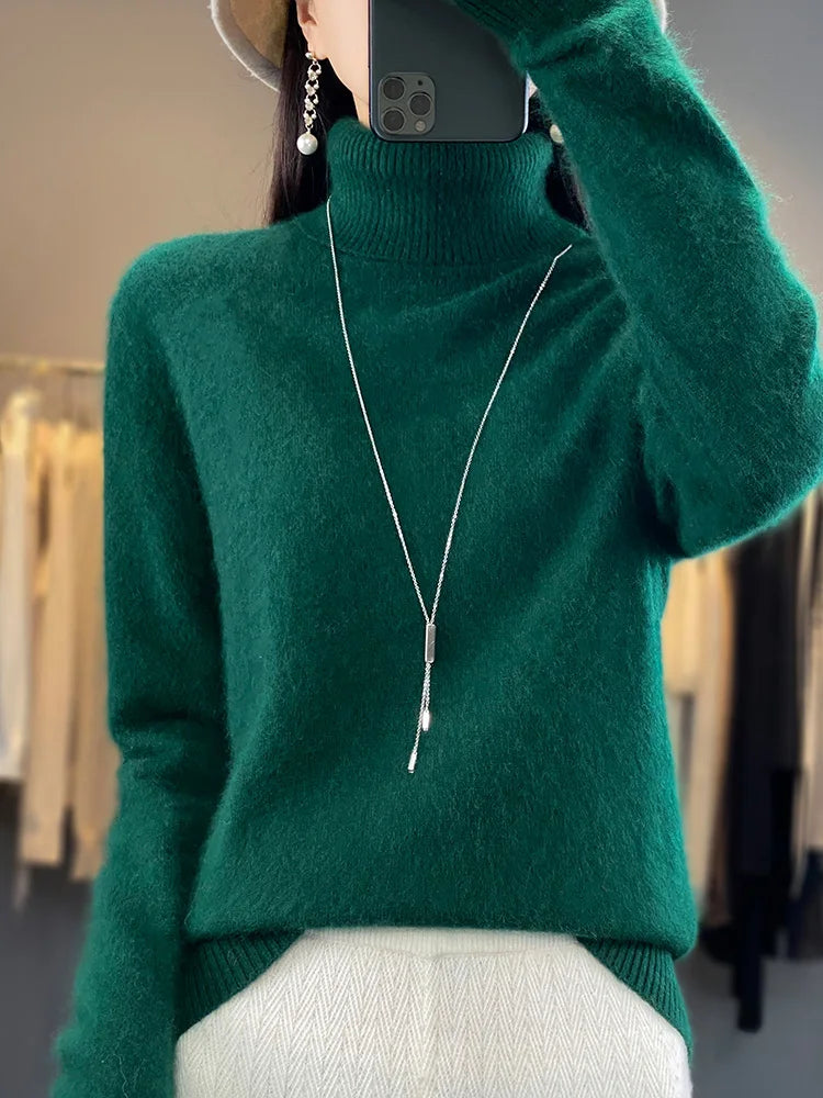 Fall/Winter Cashmere Sweater for Women Turtleneck Jumper Sweaters | Chuzko.com