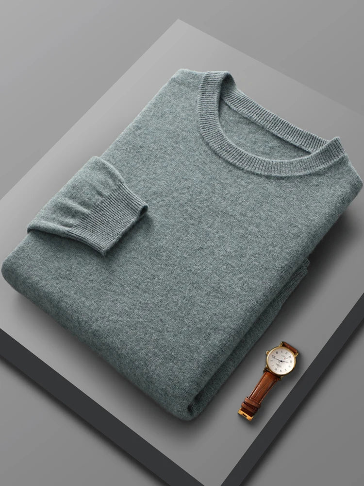 Classic Crew Neck Cashmere Sweater - Wool Jumper Men Sweaters | Chuzko.com