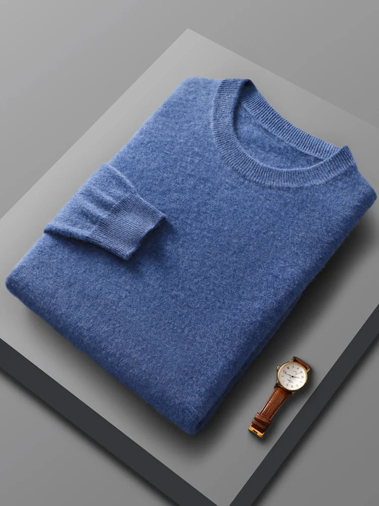 Classic Crew Neck Cashmere Sweater - Wool Jumper Men Sweaters | Chuzko.com