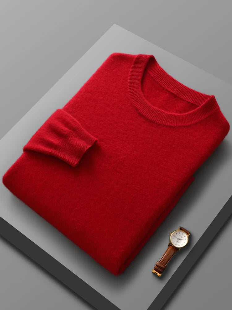 Classic Crew Neck Cashmere Sweater - Wool Jumper Men Sweaters | Chuzko.com