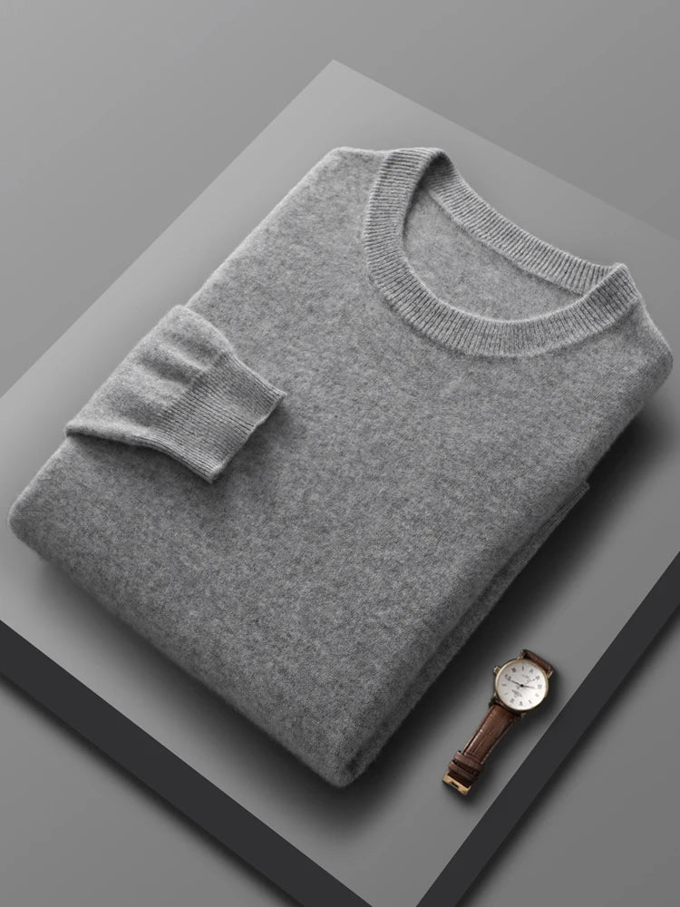 Classic Crew Neck Cashmere Sweater - Wool Jumper Men Sweaters | Chuzko.com