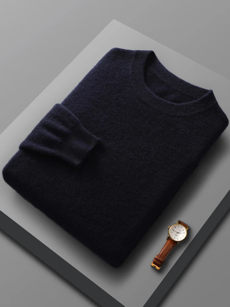 Classic Crew Neck Cashmere Sweater - Wool Jumper Men Sweaters | Chuzko.com