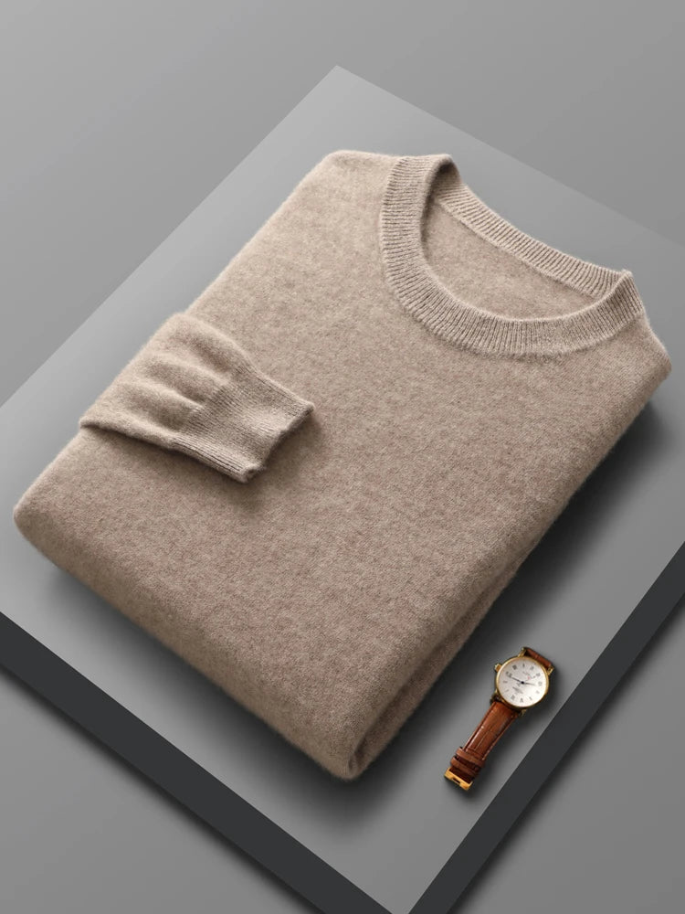 Classic Crew Neck Cashmere Sweater - Wool Jumper Men Sweaters | Chuzko.com