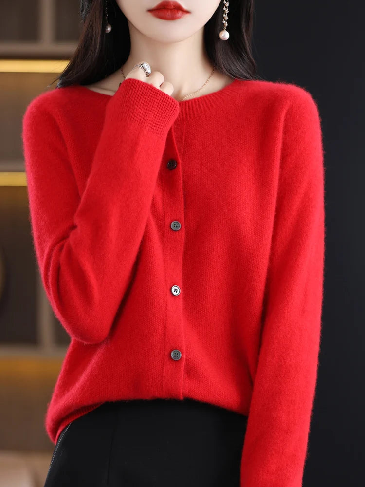 Cashmere Wool Cardigan Australian Wool Sweater Cardigans | Chuzko.com