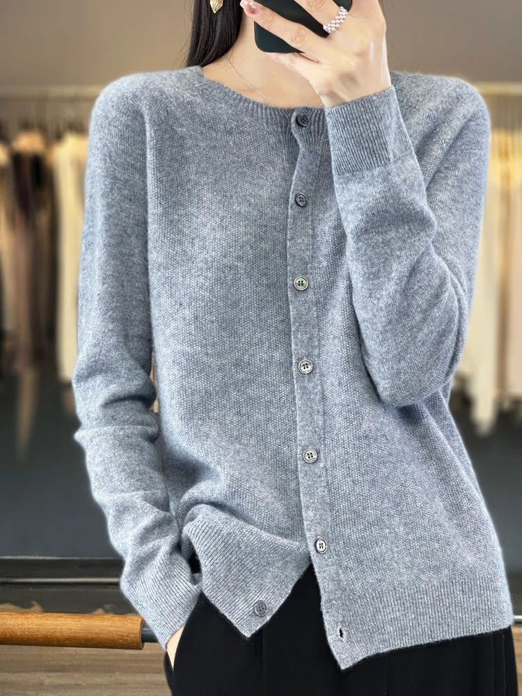 Cashmere Wool Cardigan Australian Wool Sweater Cardigans | Chuzko.com