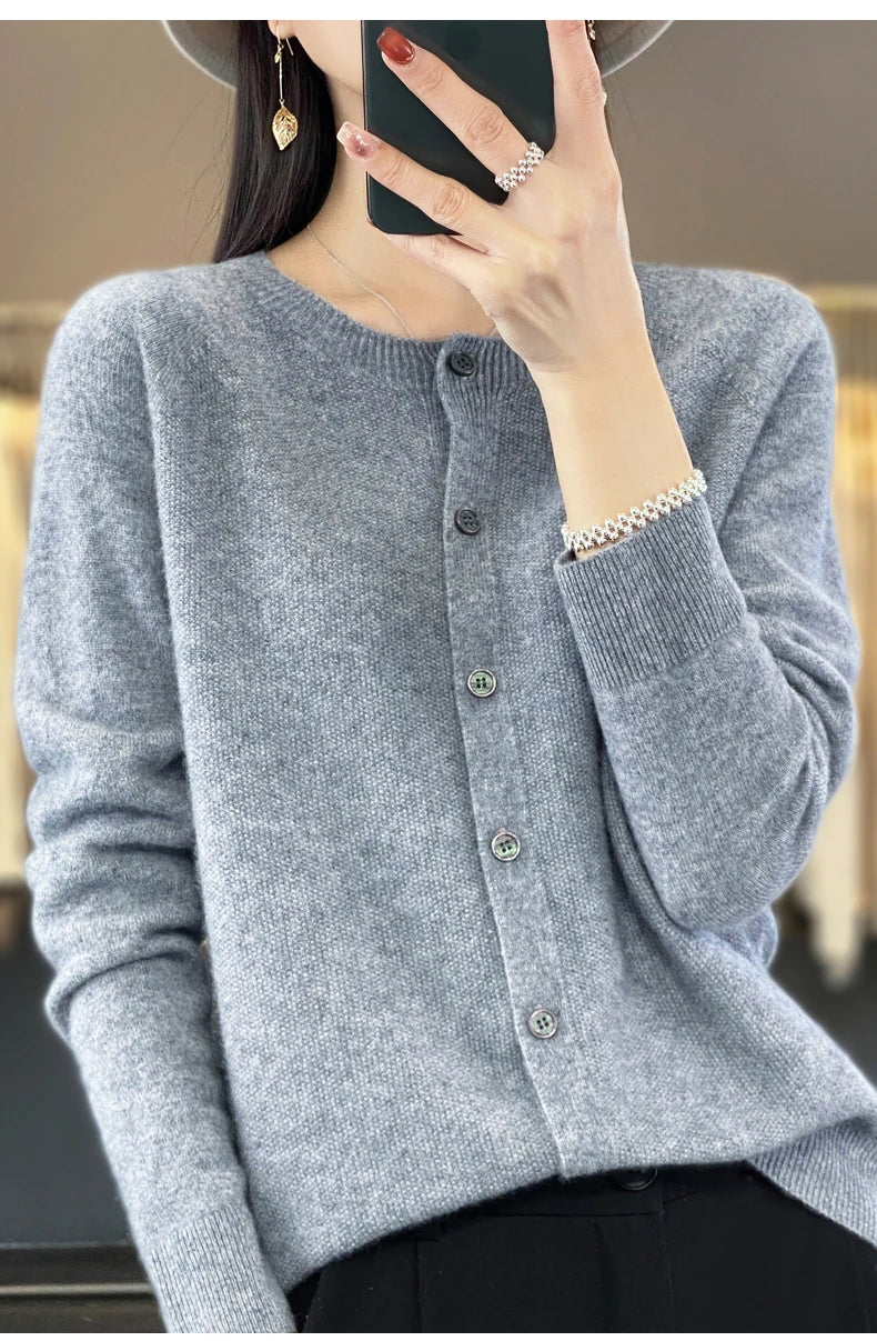 Cashmere Wool Cardigan Australian Wool Sweater Cardigans | Chuzko.com