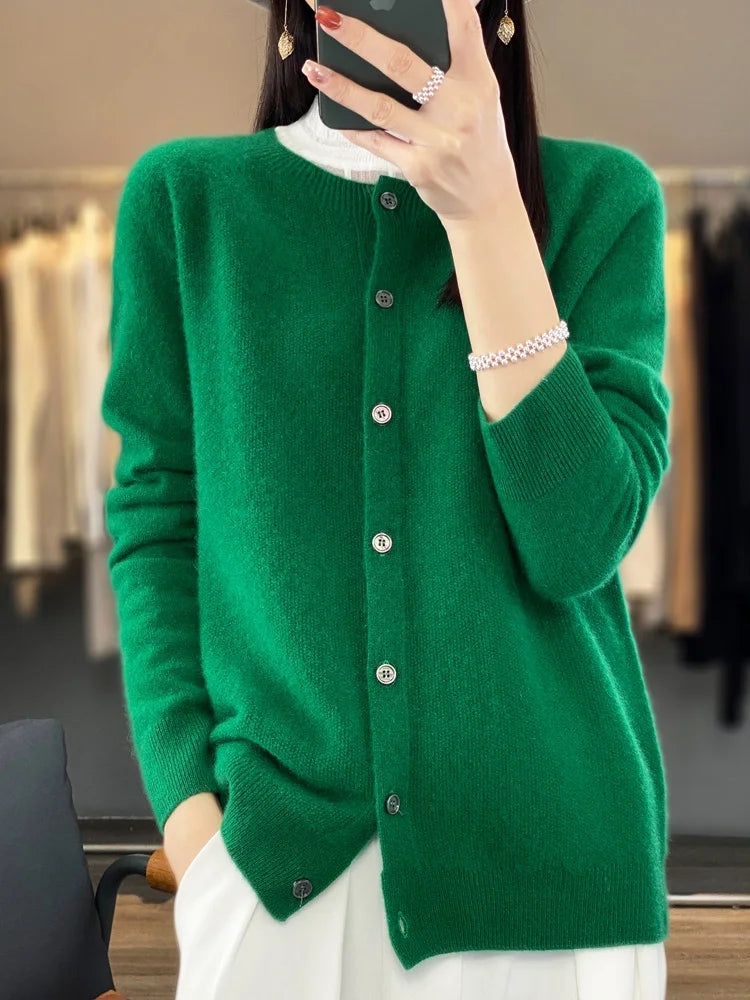 Cashmere Wool Cardigan Australian Wool Sweater Cardigans | Chuzko.com