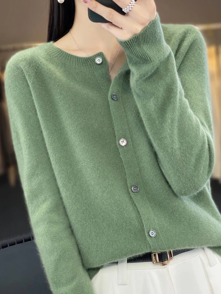 Cashmere Wool Cardigan Australian Wool Sweater Cardigans | Chuzko.com