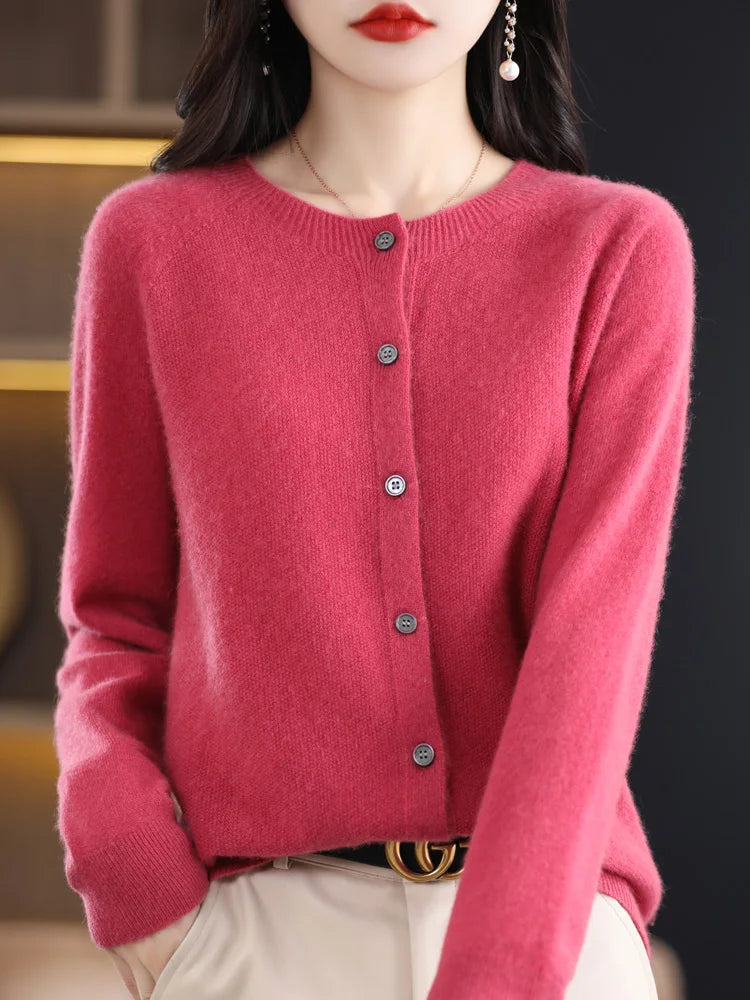 Cashmere Wool Cardigan Australian Wool Sweater Cardigans | Chuzko.com